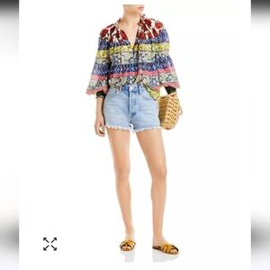 Alice + Olivia Marlyn Printed Blouse Floral Bohemian Summer Medium